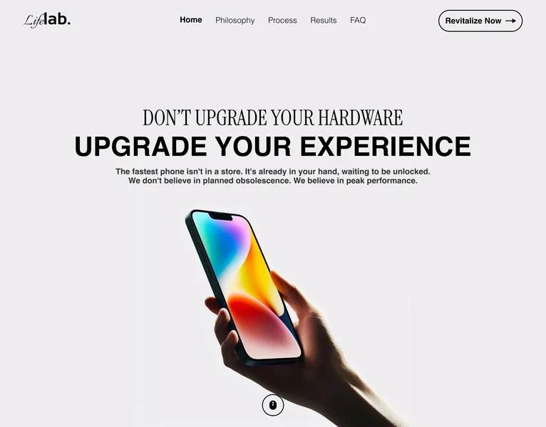 Web para LifeLab diseñada por Venegard